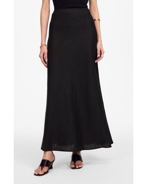 Madewell Linen Maxi Slip Skirt - Black