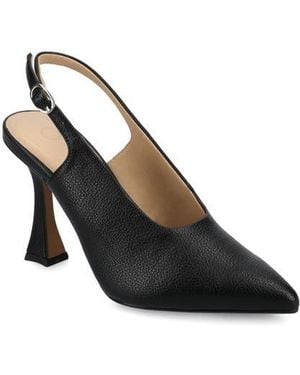 Journee Collection Verena Pointed Toe Slingback Pump - Black