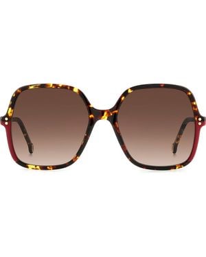 Carolina Herrera 56Mm Butterfly Sunglasses - Brown