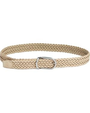 Nordstrom Sterling Braided Suede Belt - Metallic