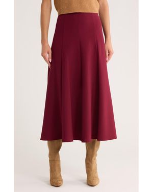 Jonathan Simkhai Dottie A-Line Midi Skirt - Red