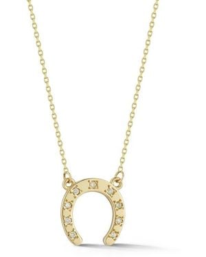 Ember Fine Jewelry Diamond Horseshoe Pendant Necklace - Metallic