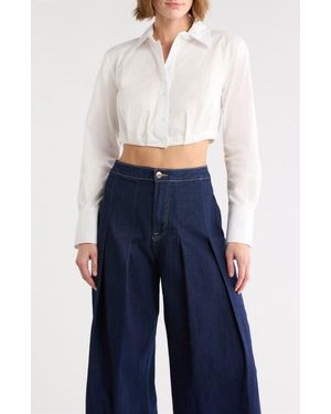 Vigoss Pleated Cotton Top - White