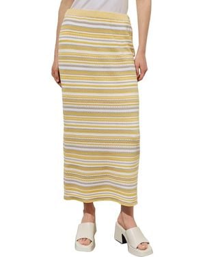 Ming Wang Stripe Knit Maxi Skirt - Metallic