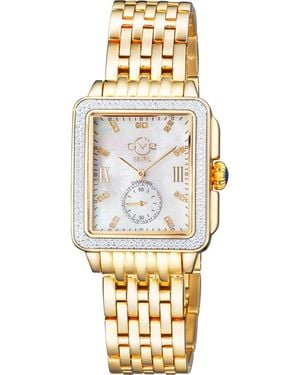 Gv2 Bari Mother Of Pearl Diamond Bracelet Watch, 34Mm X 30Mm - Metallic