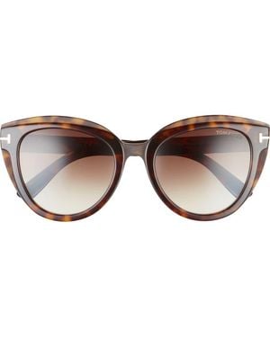 Tom Ford Tori 53Mm Cat Eye Sunglasses - Brown