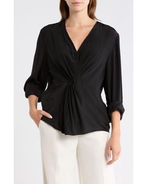 BOSS Bawari Twist Front Cotton Shirt - Black