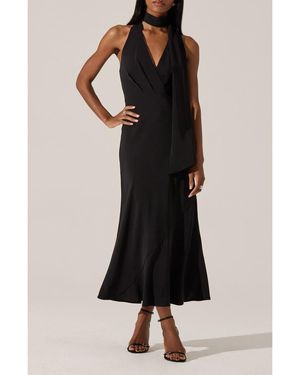 Astr Hilaire Halter Neck Dress - Black