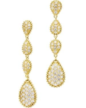 Savvy Cie Jewels Cubic Zirconia Teardrop Linear Earrings - Metallic