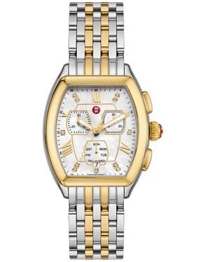Michele Releve Diamond Two-Tone Bracelet Watch, 45Mm - Metallic