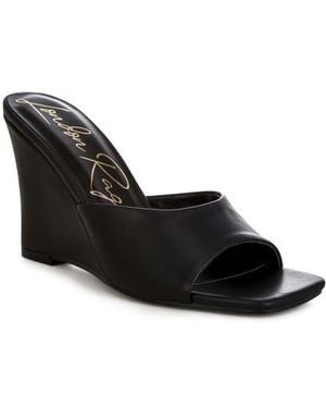 LONDON RAG Shiloy Wedge Slide Sandal - Black