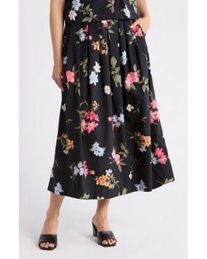 Ellen Tracy Cotton Poplin Maxi Skirt - Black