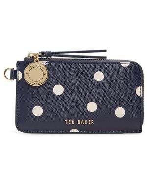 Ted Baker Lulu Polka Dot Faux Leather Wallet - Blue