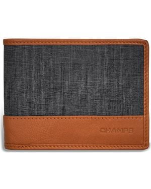 CHAMPS Denim Top Wing Bifold Wallet - Gray