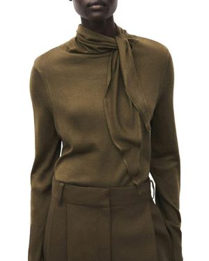 Mango Knotted Turtleneck Sweater - Green