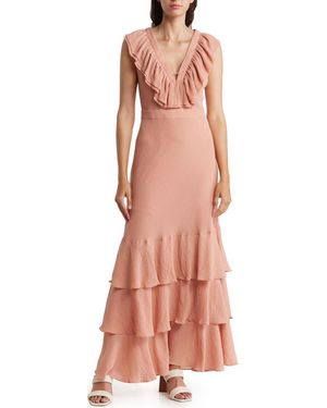Ted Baker Ashleigh Crinkle Crepe Maxi Dress - Pink