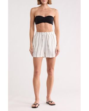 Elan Stripe Drawstring Cover-Up Shorts - Multicolor