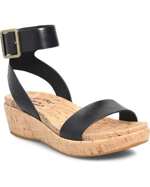 Kork-Ease Mullica Ankle Strap Platform Wedge Sandal - Blue