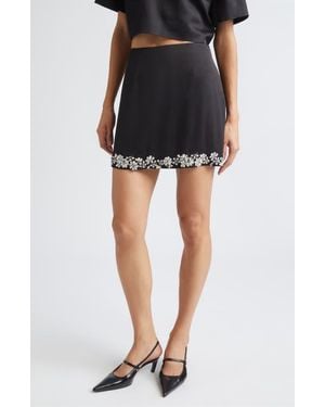 Cinq À Sept Adona Embellished Hem Miniskirt - Black