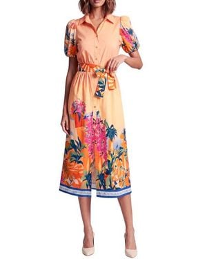 CELINA MOON Janeli Midi Shirtdress - Red