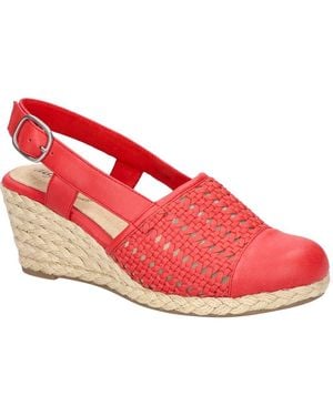 Easy Street Taffy Slingback Espadrille Wedge Sandal - Red