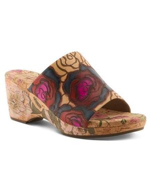 Spring Step Niceneasy Platform Slide Sandal - Brown