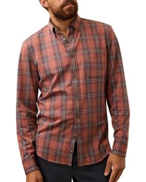 Faherty Coastline Knit Button-Down Shirt - Red