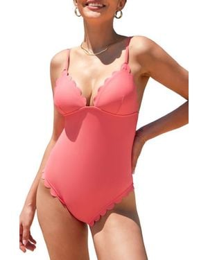 CUPSHE Strawberry Fields Forever One-Piece Swimsuit - Red