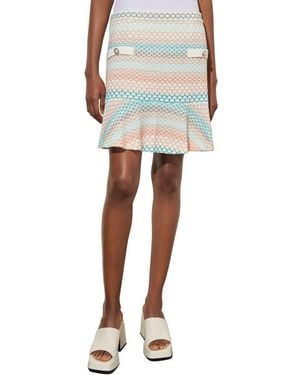 Ming Wang Flounce Miniskirt - Blue