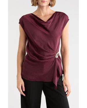 Gemma Jane Draped Asymmetrical Top - Purple