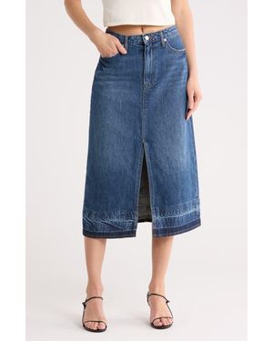 Jonathan Simkhai Della Released Hem Denim Midi Skirt - Blue