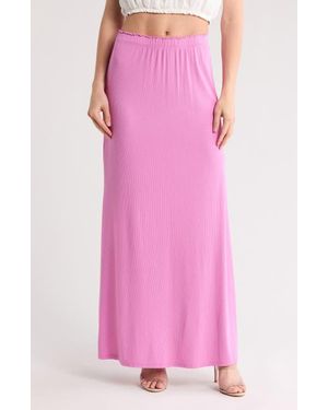 Go Couture Slit Maxi Skirt - Pink