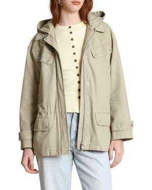 Avec Les Filles Hooded Cotton Field Jacket - Natural