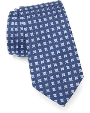 Duchamp Square Neat Silk Tie - Blue