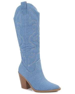 BERNESS Metallic Quilted Cowboy Boot - Blue