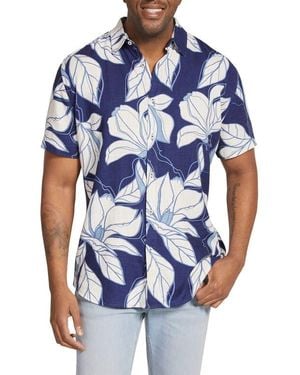 Johnny Bigg Keyline Floral Short Sleeve Button-Up Shirt - Blue