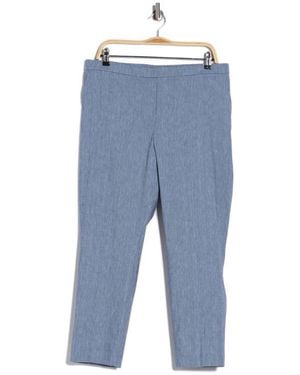 Theory Treeca Linen Blend Crop Pants - Blue
