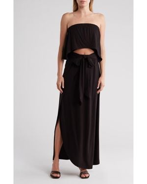 Go Couture Front Cutout Maxi Dress - Black