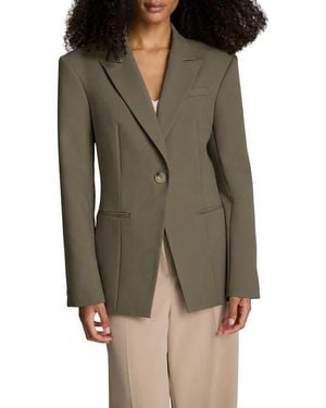 Kenneth Cole Peak Lapel Single Button Blazer - Green