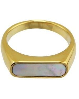 Rebel Gender Inclusive Mother-Of-Pearl Ring - Blue