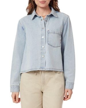 Scotch & Soda Long Sleeve Crop Denim Shirt - Blue