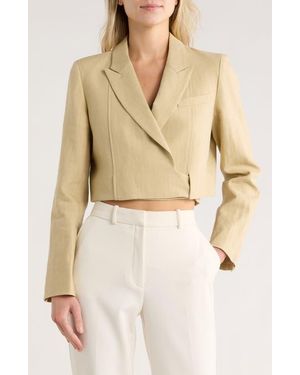 Twp Hunter Cropped Linen Blazer - Natural