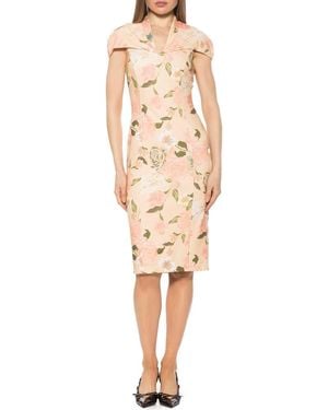 Alexia Admor Tati Cape Sheath Dress - Natural
