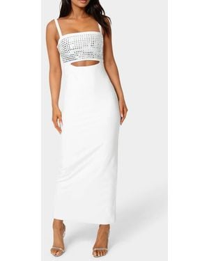 Bebe Embellished Maxi Dress - White
