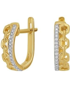 CARRIERE JEWELRY Diamond & Link Huggie Hoop Earrings - Metallic
