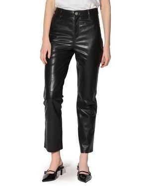 Walter Baker Yvette Wide Leg Leather Pants - Black