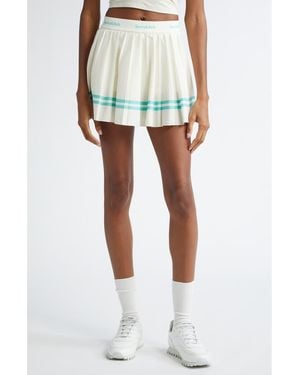 Sporty & Rich Serif Logo Pleated Skirt - Blue