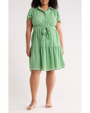 Max Studio Short Sleeve Midi Dress - Green