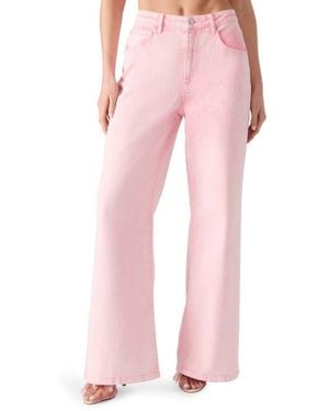 Steve Madden High Waist Wide Leg Jeans - Pink