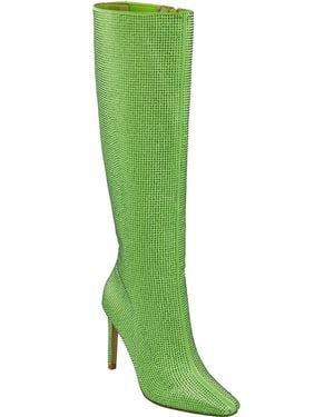 Lady Couture Diamond Rhinestone Pointed Toe Boot - Green